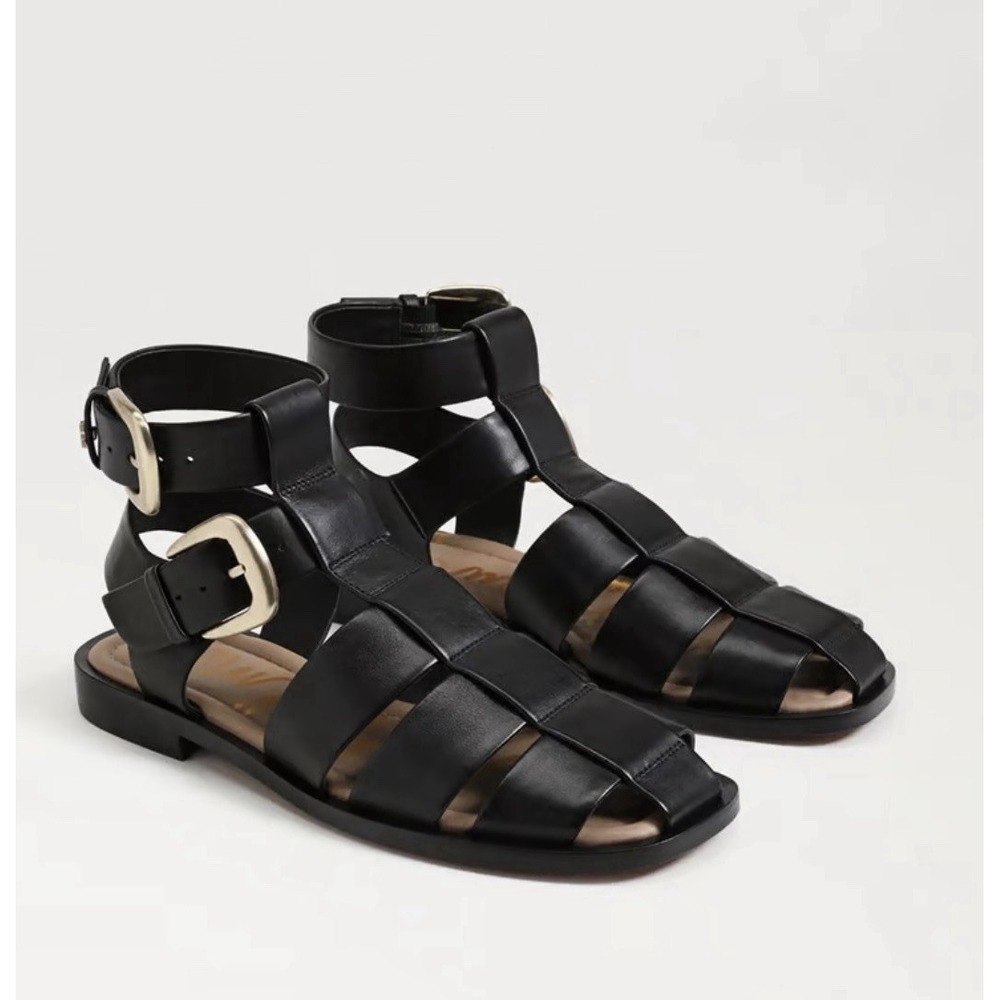 Sam Edelman Dawn Fisherman‎ Black Sandals Women's Size 6 New Gladiator Beach